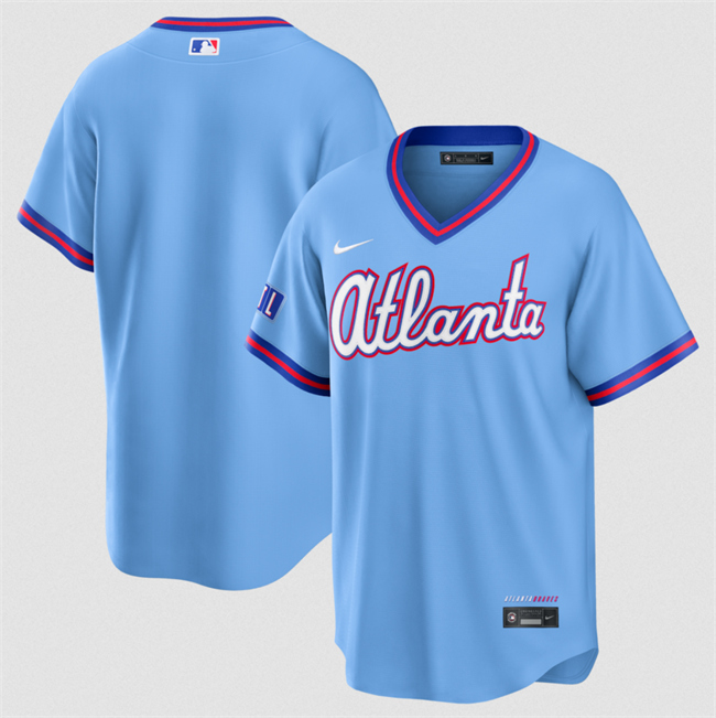 Men's Atlanta Braves Blank Powder Blue 2026 City Connect Stadium Stitched Baseball Jersey